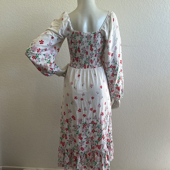 DRAPER JAMES RSVP Smocked Long Sleeve Midi Dress - Picture 10 of 10